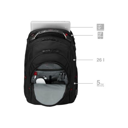 Wenger - Mochila para portátil 26 l 17 con bolsillo para tableta 10 Ibex Ballistic Deluxe