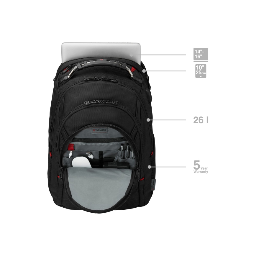 Wenger - Mochila para portátil 26 l 17 con bolsillo para tableta 10 Ibex Ballistic Deluxe