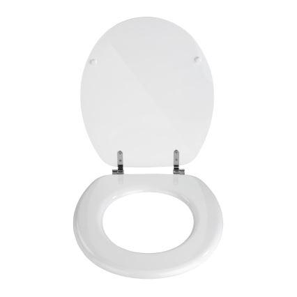 WENKO 154008100-WC asiento de inodoro VALENCIA 43x36 cm blanco/plateado