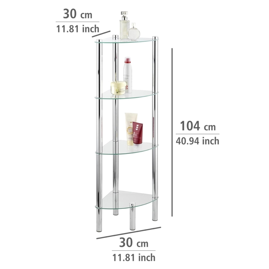 WENKO 15852100 - Estantería YAGO 30x104 cm acero inoxidable/plateado/transparente