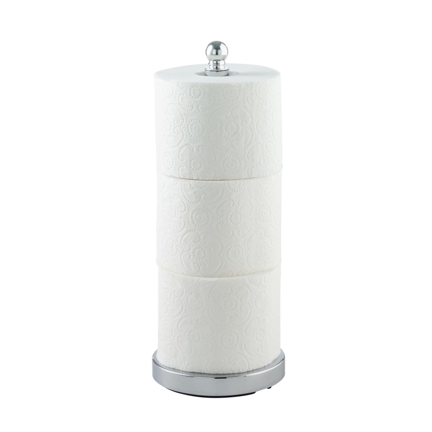 WENKO 16878100 - Soporte para papel higiénico VITERBO 14x35 cm plateado