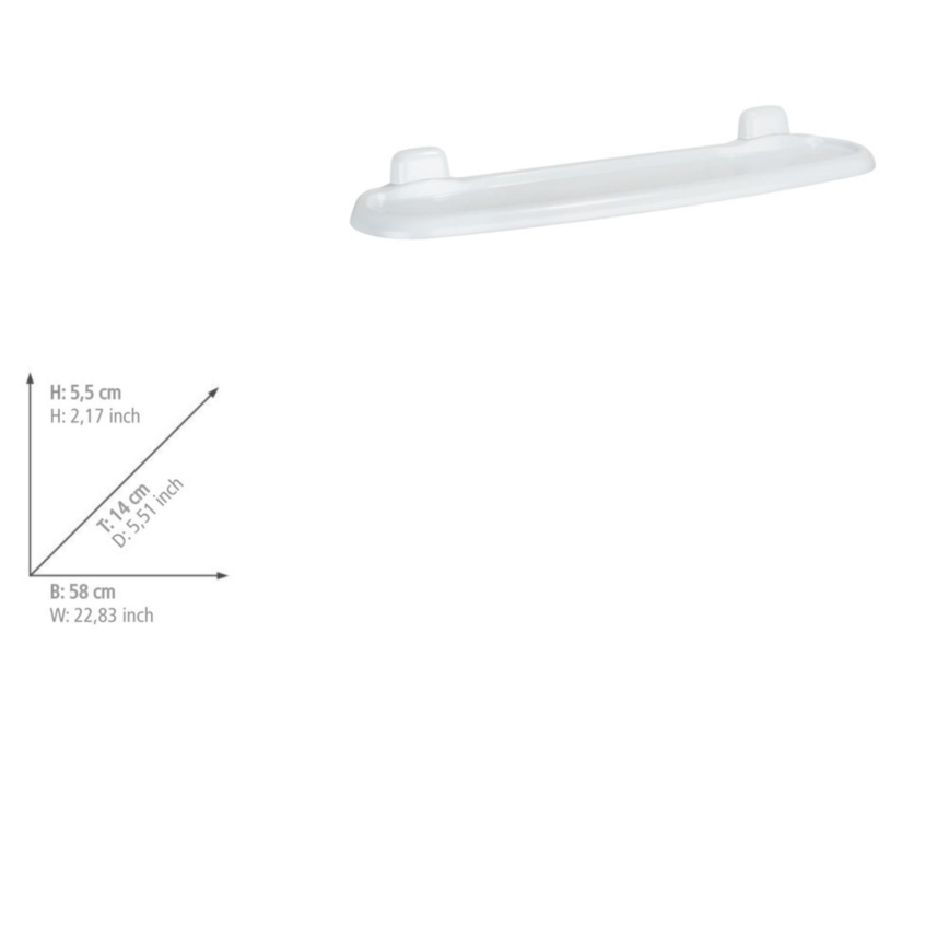 WENKO 17943100 - Repisa PURE 58x14 cm blanca