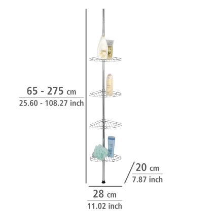 WENKO 18596100 - Elemento de esquina PREA 28x200 cm acero inoxidable / cromo brillante