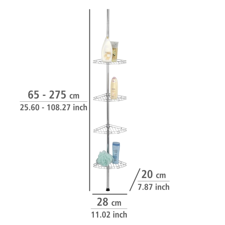WENKO 18596100 - Elemento de esquina PREA 28x200 cm acero inoxidable / cromo brillante