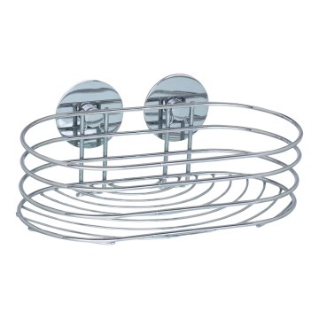 WENKO 18775100-Repisa TURBO-LOC redonda de acero 23,5x13,5 cm, cromo brillante