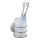 WENKO 18779100-Vaso para cepillos TURBO-LOC redondo de acero 7,5x9 cm cromo brillante/blanco