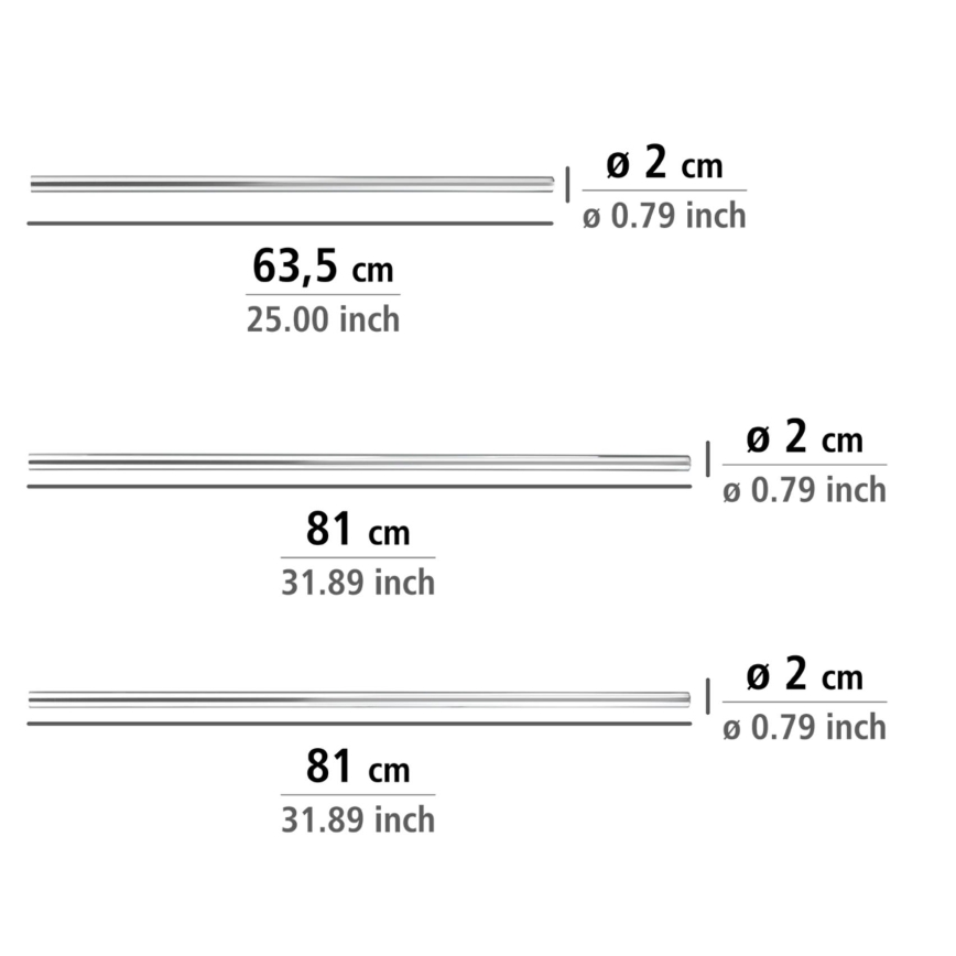 WENKO 19215100 - Soporte para barra UNIVERSAL 2x2 cm cromado/blanco