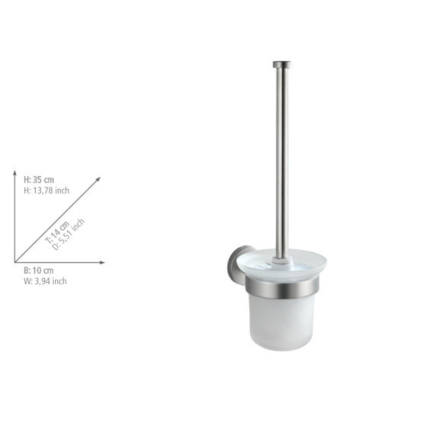 WENKO 19614100 - Escobilla de WC BOSIO MATT 10x14 cm acero inoxidable/plateado/satinado