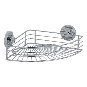 WENKO 20887100-Estante VACUUM-LOC redondo de acero 31x22,5 cm cromado brillante