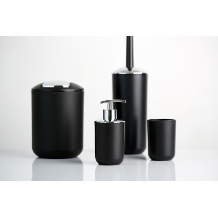WENKO 21210100 - Cepillo para WC BRASIL 10x37 cm negro/cromado brillante