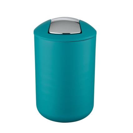 WENKO 21227100 - Papelera BRASIL 19,5x31 cm turquesa/cromo brillante
