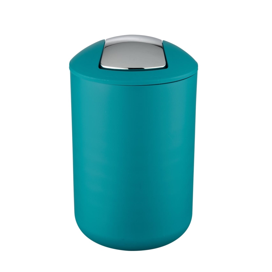 WENKO 21227100 - Papelera BRASIL 19,5x31 cm turquesa/cromo brillante