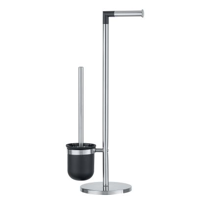 WENKO 21836800 - Cepillo para inodoro PARUS 25,5x57 cm acero inoxidable/plateado/negro