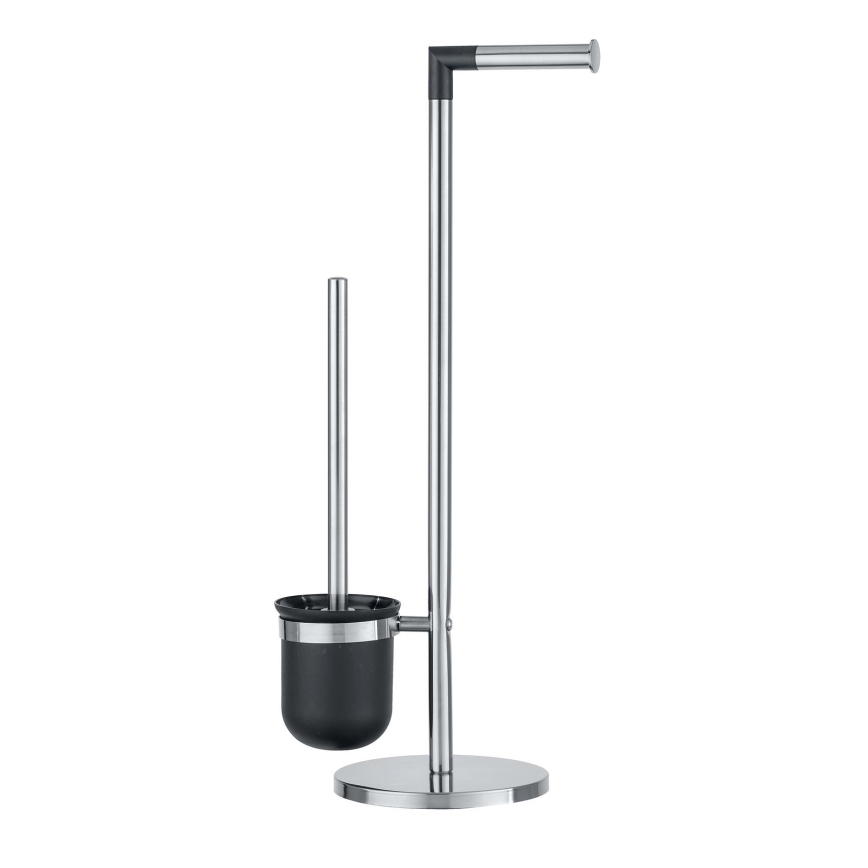 WENKO 21836800 - Cepillo para inodoro PARUS 25,5x57 cm acero inoxidable/plateado/negro