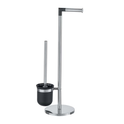 WENKO 21836800 - Cepillo para inodoro PARUS 25,5x57 cm acero inoxidable/plateado/negro