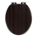 WENKO 22015100-WC Asiento de inodoro WENGE 35,5x42,5 cm marrón/plateado
