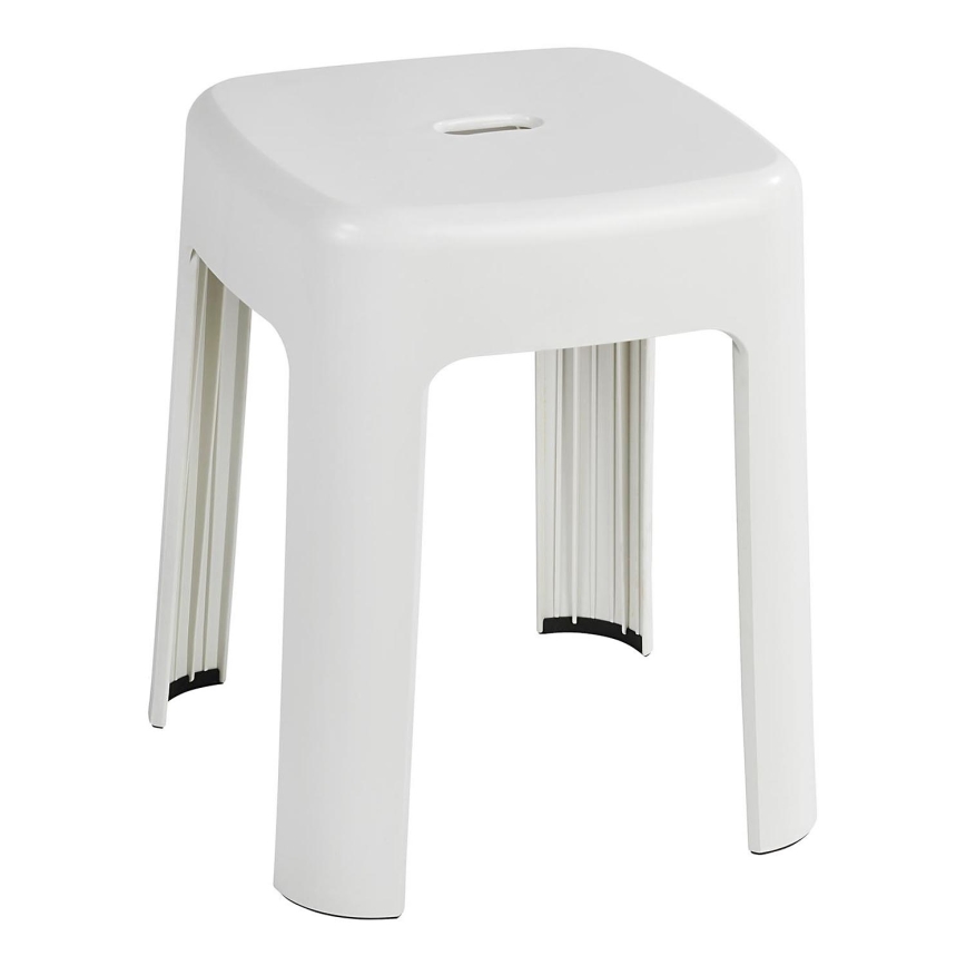 WENKO 22160100 - Taburete ALASKA 37x45,5 cm blanco