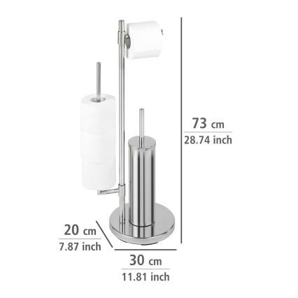 WENKO 22512100 - Cepillo para WC UNIVERSALO NEO 30x73 cm acero inoxidable/plateado