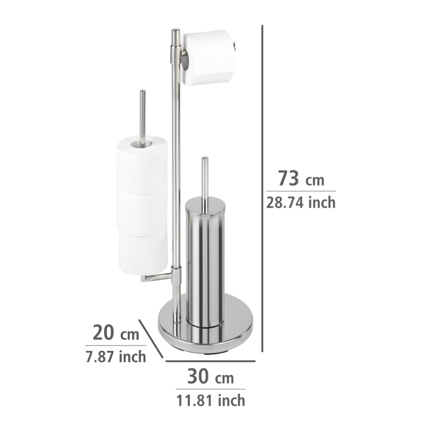 WENKO 22512100 - Cepillo para WC UNIVERSALO NEO 30x73 cm acero inoxidable/plateado