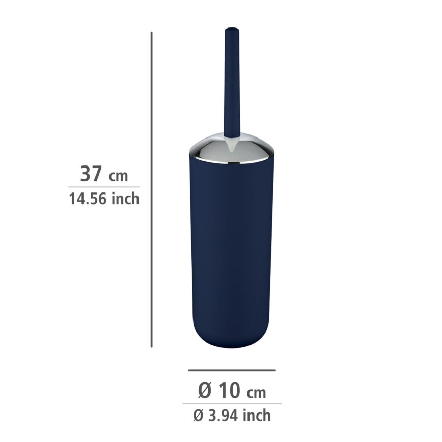 WENKO 22522100 - Cepillo de inodoro BRASIL 10x37 cm azul/cromado brillante