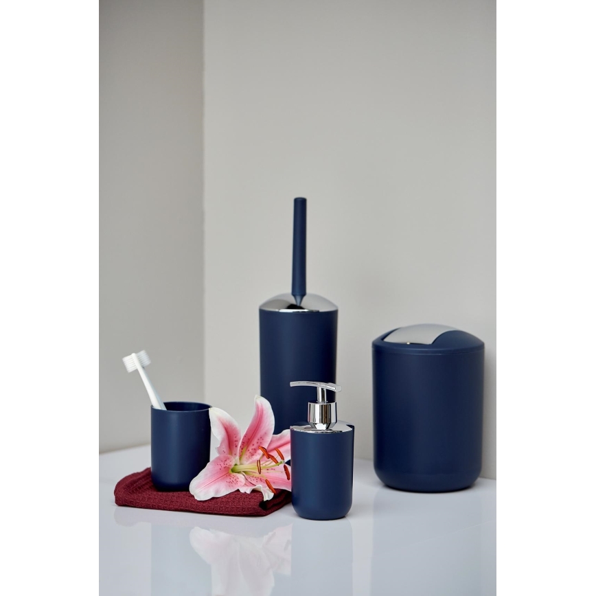 WENKO 22522100 - Cepillo de inodoro BRASIL 10x37 cm azul/cromado brillante