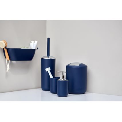 WENKO 22522100 - Cepillo de inodoro BRASIL 10x37 cm azul/cromado brillante