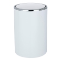 WENKO 22554100 - Papelera INCA 18,5x25,5 cm blanco/cromo brillante