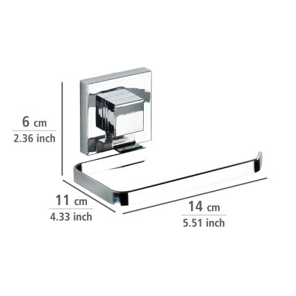 WENKO 22687100 - Portarrollos de papel higiénico VACUUM-LOC QUADRO ED 14x11 cm cromado brillante