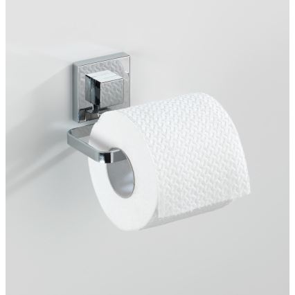 WENKO 22687100 - Portarrollos de papel higiénico VACUUM-LOC QUADRO ED 14x11 cm cromado brillante