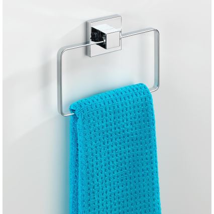 WENKO 22689100-Soporte para toallas VACUUM-LOC QUADRO ED 18,5x14 cm plateado/cromo brillante