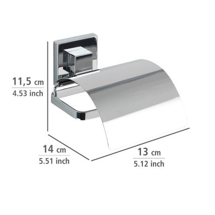 WENKO 22696100-Soporte para papel higiénico VACUUM-LOC QUADRO ED 13x14 cm cromado brillante