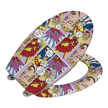 WENKO 22797100-WC asiento para WC POP-ART 45x38 cm multicolor/plateado