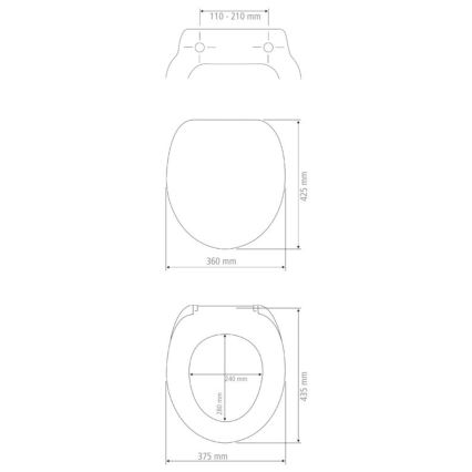 WENKO 22885100-WC asiento de inodoro URBIO 36x42,5 cm blanco/plateado