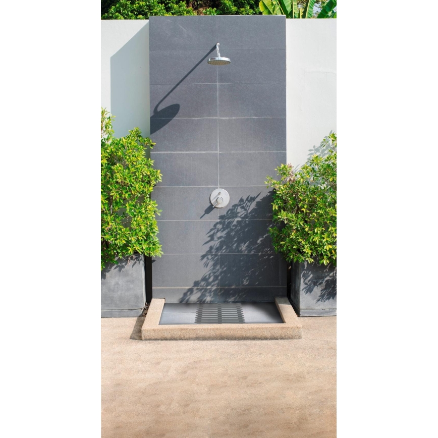 WENKO 22947100 - Alfombrilla de ducha para interior y exterior 55x55 cm, gris