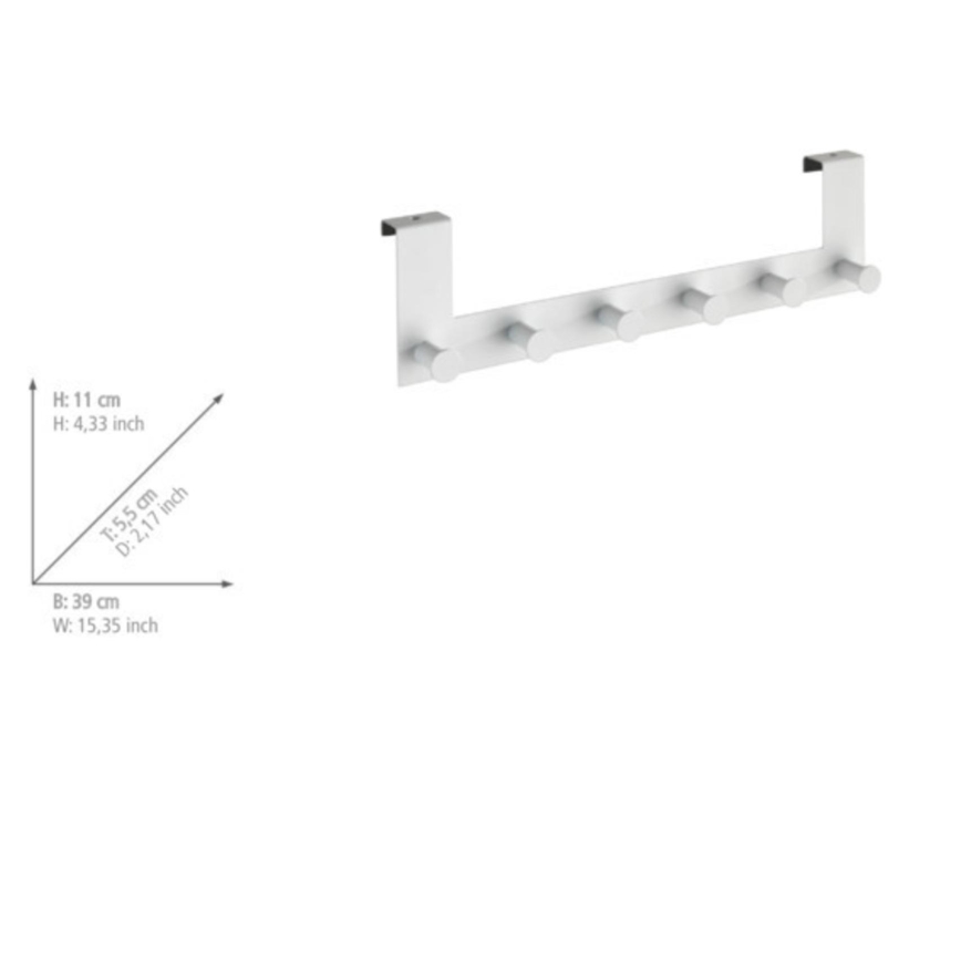 WENKO 23724100-Perchero CELANO 39x11 cm blanco
