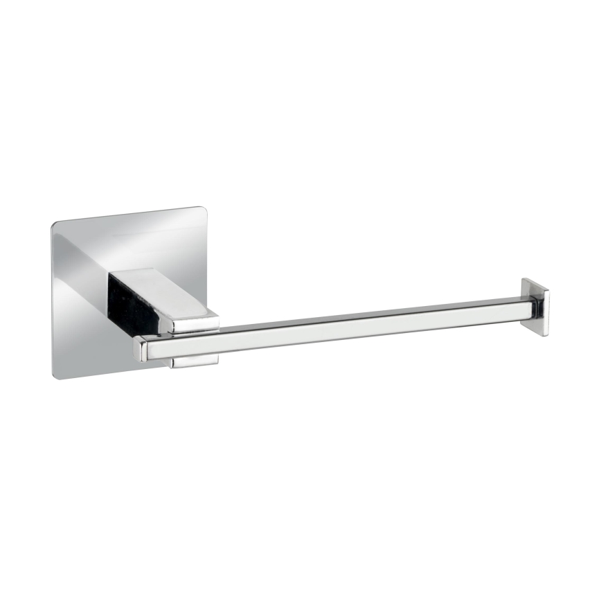 WENKO 23859800 - Soporte para papel higiénico TURBO-LOC QUADRO ED 16,5x6,5 cm acero inoxidable