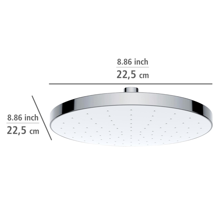 WENKO 24000100-Cabezal de ducha Limpieza automática 22,5x22,5 cm cromo brillante/blanco