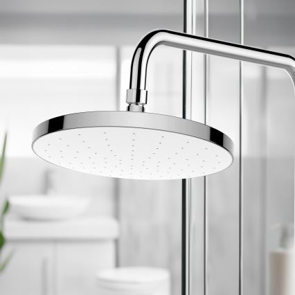 WENKO 24000100-Cabezal de ducha Limpieza automática 22,5x22,5 cm cromo brillante/blanco