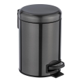WENKO 24035100 - Papelera LEMAN 17 x 25 cm acero inoxidable/negro