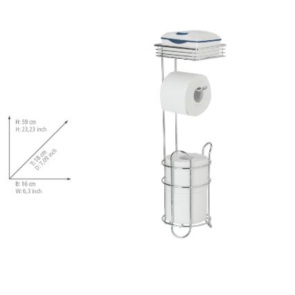 WENKO 24074800 - Soporte para papel higiénico 16x59 cm cromo brillante