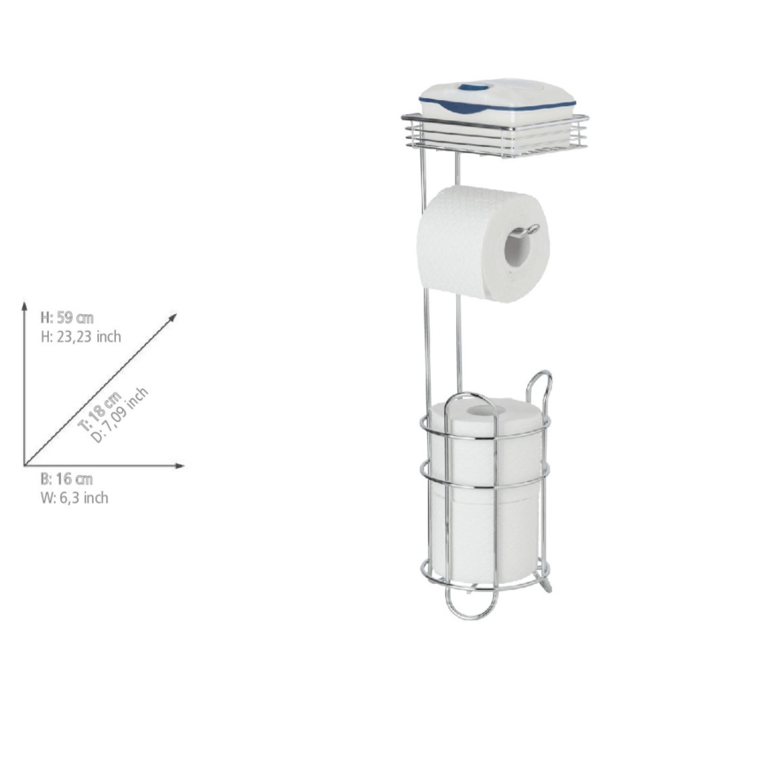 WENKO 24074800 - Soporte para papel higiénico 16x59 cm cromo brillante