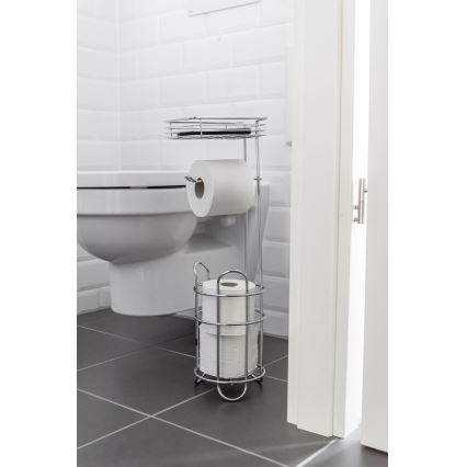 WENKO 24074800 - Soporte para papel higiénico 16x59 cm cromo brillante