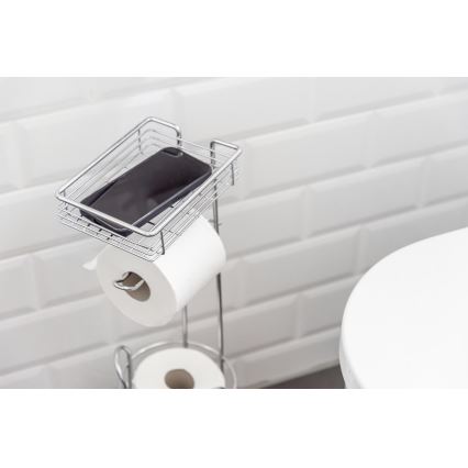 WENKO 24074800 - Soporte para papel higiénico 16x59 cm cromo brillante