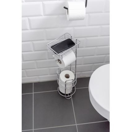 WENKO 24074800 - Soporte para papel higiénico 16x59 cm cromo brillante