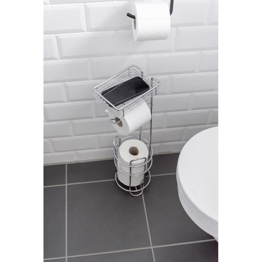 WENKO 24074800 - Soporte para papel higiénico 16x59 cm cromo brillante
