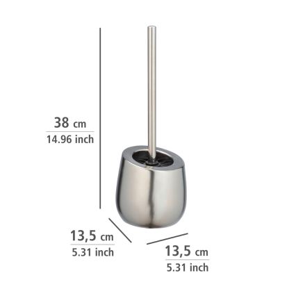 WENKO 24140100 - Escobilla para WC BADI 13,5x38 cm plateada
