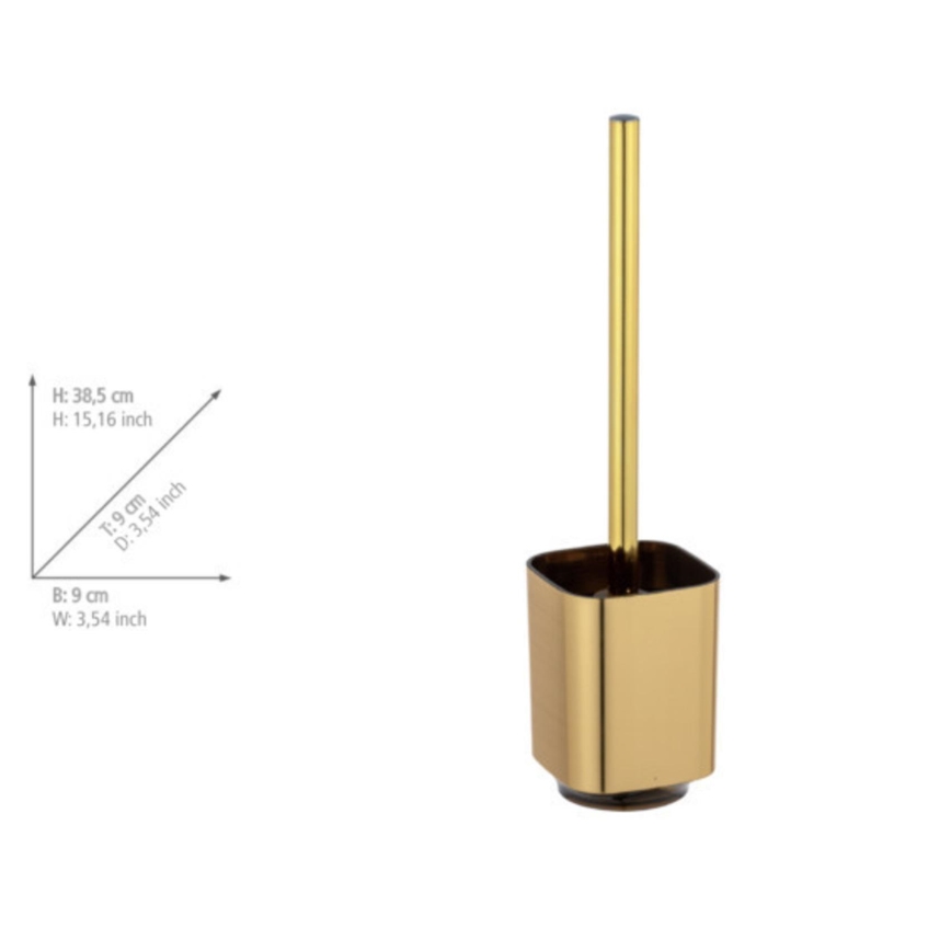 WENKO 24162100 - Escobilla para WC AURON 9x38,5 cm dorada