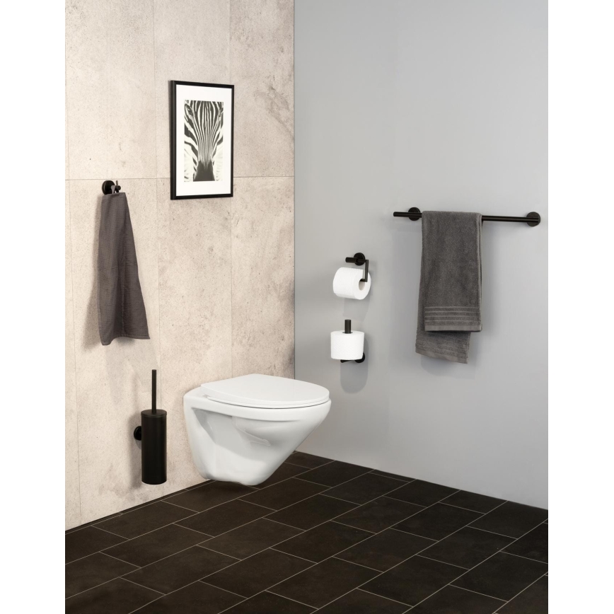 WENKO 24232100-Gancho BOSIO BLACK 5,5x5,5 cm acero inoxidable/plateado