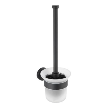 WENKO 24243100-WC Escobilla para WC BOSIO BLACK 10x35 cm acero inoxidable/plateado/satinado