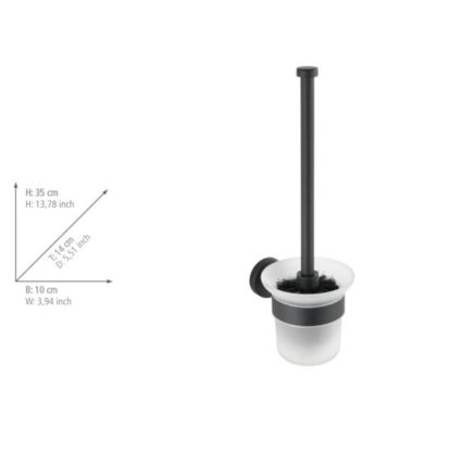 WENKO 24243100-WC Escobilla para WC BOSIO BLACK 10x35 cm acero inoxidable/plateado/satinado
